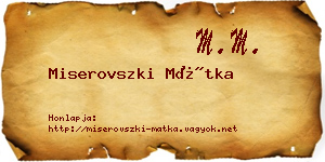 Miserovszki Mátka névjegykártya